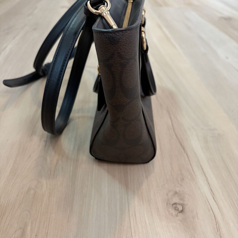 Coach Alice Small Satchel Black Brown Leather Crossbody Purse Gold Hardware - Picture 7 of 11